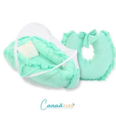 Imagem de Kit Ninho Redutor com Mosquiteiro e Almofada Amamentação - Canaã Baby,
