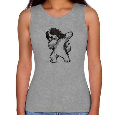 Imagem de Regata Feminina Cute Dabbing Havanese Dog - Foca na Moda, Cinza, GG