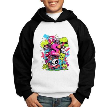 Imagem de Moletom Infantil Street Style - Foca na Moda, Branco, Preto, 4