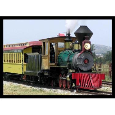 Imagem de Quadro Decorativo Trem Locomotiva Máquinas Paisagem Salas Quartos Escr