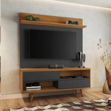 Imagem de Rack 1180 notável + painel 1185 notável freijo/preto - Village Móveis