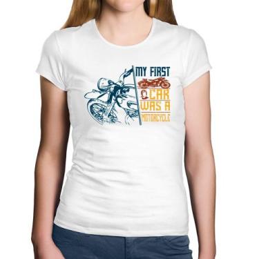 Imagem de Baby Look Algodão My First Car Was A Motorcycle - Foca na Moda, Branco