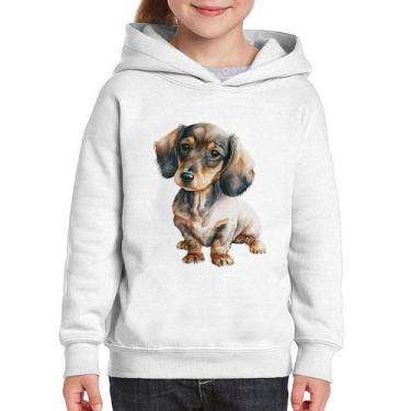 Imagem de Moletom Infantil Cachorro Dachshund - Foca na Moda, Branco, 6