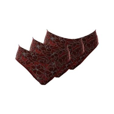 Imagem de Kit com 3 Calcinha Alta Olimpo Demillus 26639, Vermelho, EG