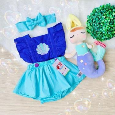 Imagem de Jardineira Saia Sereia + Faixinha de Cabelo (Não acompanha Boneca) - J