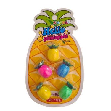 Imagem de Pacote de Borracha Escolar Mini Abacaxi Fofa Criativa Kawaii