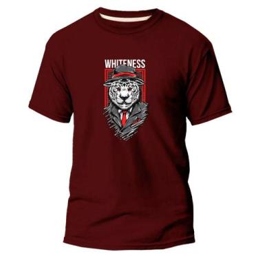 Imagem de Camiseta Algodão Premium Estampa Digital Tigre Branco Selva - NoBrand,