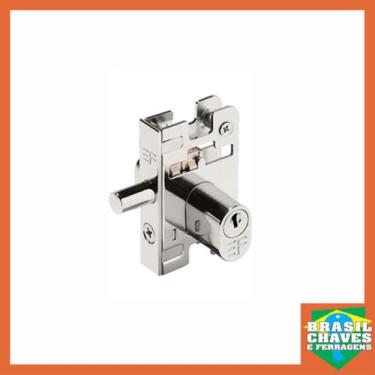 Imagem de Fechadura para Porta de Vidro de Bater 3040 Lingueta de Pino Cromada C