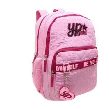 Imagem de Mochila De Costas Juvenil Feminina Escolar Com Chaveiro - Yepp, Rosa