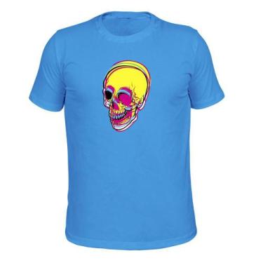 Imagem de Camiseta Plus Size Algodão Malha 30.1 Caveira Trid - Surprass, Azulcla