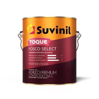 Imagem de Tinta acrilica toque fosco select  premium gl 3,6       suvinil - bran