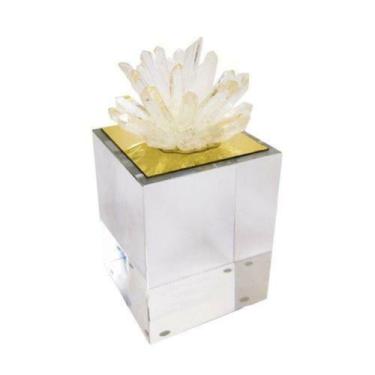 Imagem de Escultura Enfeite Coral Cristal Menor Base Alto Padrão Luxo - LUXdécor