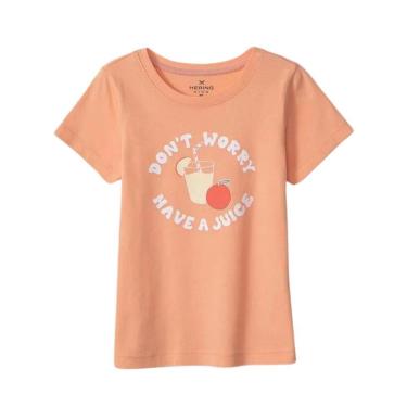 Imagem de Blusa Hering Infantil Menina Manga Curta Com Estampa Laranja-Feminino