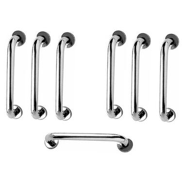 Imagem de Barra de Apoio 40cm Kit 7 Unidades Alço Inox Suporte Idoso Gestante Cadeirante Criança Corrimao Escada Banheiro Box Segurança Acessibilidade
