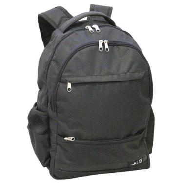 Imagem de Mochila LS Bolsas para Notebook 15.6 Poliéster Preta 6 divisões com Po