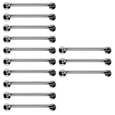 Imagem de Barra de Apoio 60cm Aço Inox Kit 13 Unidades Acessibilidade Idoso Gest
