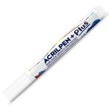 Imagem de Caneta Tecido Acrilex Acrilpen Plus Branco