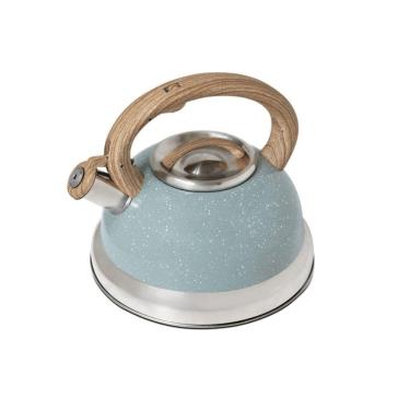 Imagem de Chaleira 2,7 L Em Aço Inox Com Apito Roma Verde Com Indução Brinox