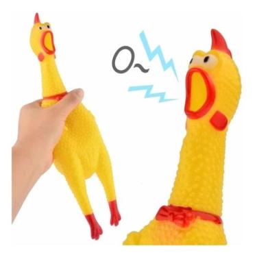 Imagem de Galinha de borracha mordedor para pets 16cm - QUERO PRESENTEAR