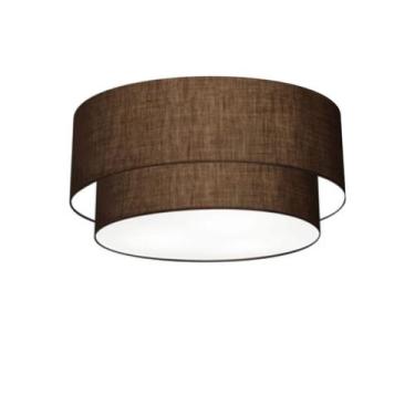 Imagem de Plafon Duplo Cilíndrico Vivare Md-3017 Cúpula em Tecido 50x40cm - Bivo
