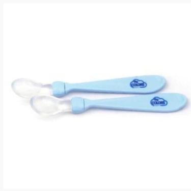 Imagem de Kit 2 Colheres de Silicone Para bebê Fly Colors, AZUL