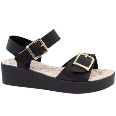 Imagem de Sandália Feminina Ortopédica Anabela Plataforma De Fivela Confortável 