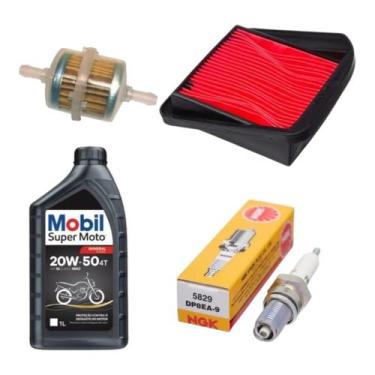 Imagem de Kit Revisão Filtro Ar Gasolina Vela Cg 125 Fan 2005 A 2008 - NGK