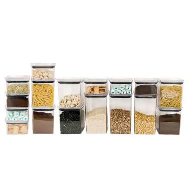 Imagem de Kit com 17 Potes Herméticos para Alimentos com Tampa Porta Mantimentos