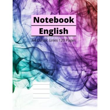 Imagem de A4 English Notebook Classic Exercise Book Lines Basic 120 Pages Ruled Office Kids Children Red Blue Pink White: A4 English Notebook Classic Exercise ... Office Kids Children Red Blue Pink White