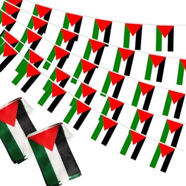 Imagem de Bandeiras da Palestina Mini Cordas Palestinas Pequenas Bandeiras de Faixa 1,8 m 60 Bandeiras Miniatura da Palestina Bandeiras para Grande Abertura, Festival Olímpico, Grande Inauguração, Decorações de