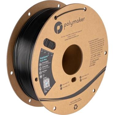 Imagem de Polymaker Filamento Pla Pro de Alta Velocidade de 1,75 Mm, Filamento de Impressora 3D Polysonic Pla Pro Preto de 1 Kg - Pla de Impressão Rápida Mais Forte, Compatível com A Maioria Das Impressoras