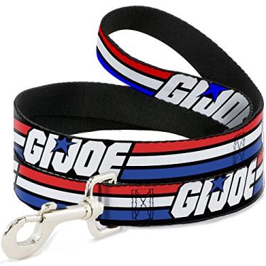 Imagem de Buckle-Down Coleira para animais de estimação com logotipo da GI Joe C/U preto/vermelho/branco/azul, 15,2 x 3,8 cm