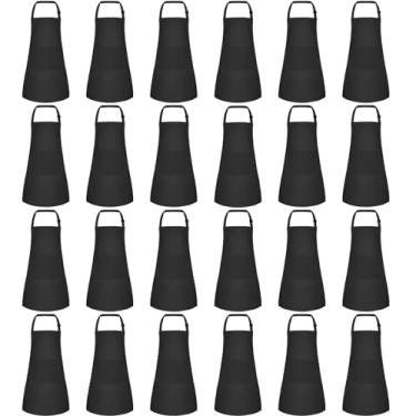 Imagem de BOUBONI Pacote com 6 aventais infantis a granel com 2 bolsos ajustáveis avental de arte de chef aventais de pintura infantil para cozinhar, assar, pintar, fazer artesanato e atividades de grelhar