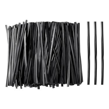 Imagem de HARFINGTON 800 peças de abraçadeiras giratórias plásticas metálicas reutilizáveis de 10 cm para festas, pão, doce, bolo, preto