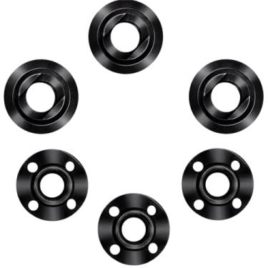 Imagem de (3 + 3 unidades) 193465-4 peças de substituição de porca de flange para moedor de ângulo externo interno para Dewalt Ryobi Makita Black & Decker 224399-1 224568-4 Kit de porca de trava de metal