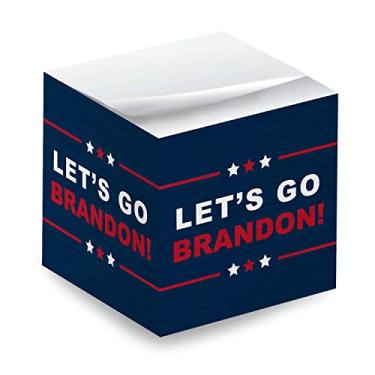 Imagem de Let's Go Brandon Sticky Note Cube / 600 folhas / bloco de notas de 7 cm impresso em 4 lados/humor político/feito nos EUA