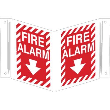 Imagem de Brady 96907 Placa de polietileno rígido de alta visibilidade - Flexível, 30,5 cm x 45,7 cm, Legend "Fire Alarm (com Picto)"