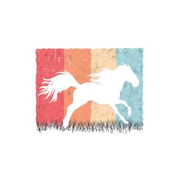 Imagem de Friesenpferd Notizbuch: Friesenpferd Retro Reiterin Friese Vintage / 6x9 Zoll / 120 karierte Seiten Seiten