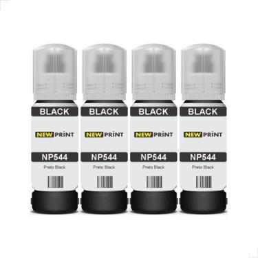 Imagem de 4x Refil Tinta New Print 544 Para Epson L3150 L3250 L3110 L5190 L3210 