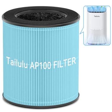 Imagem de Purificadores de ar para casa grande sala de até 1500 pés², filtro purificador de ar para purificador de ar Tailulu AP100, filtro HEPA H13 verdadeiro 3 em 1, 1 peça (azul)