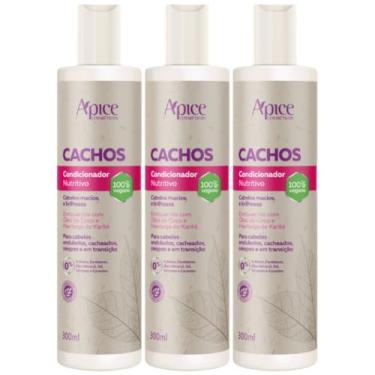 Imagem de Kit 3 Condicionador Nutritivo Cachos Apse Apice Vegano Cabelo Sem Sulfato 300ml
