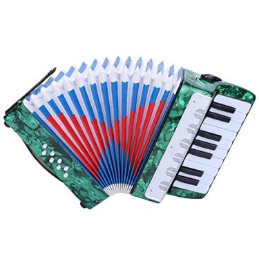 Imagem de Acordeão de piano baixo com 17 teclas 8, instrumento musical ideal para iniciantes e estudantes, desenvolve talentos musicais e melhora as habilidades rítmicas (verde)