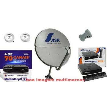 Imagem de  Antena Parabólica Bipatida ASR Santa Rita 60cm 2 Recepitores Digital 