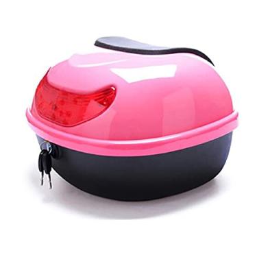 Imagem de Mala de viagem para motocicleta, caixa traseira de motocicleta, à prova de choque, capa para porta-malas de scooter, alforjes, bagagem, com fivela de trava de segurança, capa superior para motocicleta