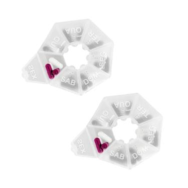 Imagem de 123 organizei, Kit 2 Porta Comprimidos Organizador Transparente 7 Dias Da Semana PREM1 Keita