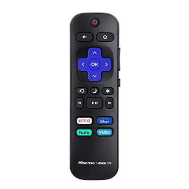 Imagem de Amtone Novo controle remoto de substituição para Smart TVs Hisense ROKU com teclas Netflix Disney Hulu VUDU serve para 50H4 55H4 48H4 40H4 R6070 50R7E 32H4C 32H4D 32H4E 32H4F 40H4C 40H4D 40H4E 43E H4D