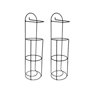 Imagem de Kit 2 Suportes Papel Higiênico De Chão Em Ferro Cor Preto Com Capacidade Para 4 Rolos