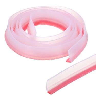 Imagem de PATIKIL Protetor de barragem de água de limite de chuveiro dobrável de 199 cm, barreira de rolha de chuveiro, protetor autoadesivo contra respingos para parte inferior de porta de chuveiro sem