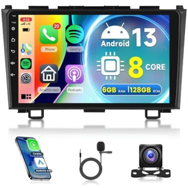 Imagem de Rádio automotivo de 8 núcleos 6G + 128G para Honda CRV 2007-2011, Rimoody estéreo para carro com Android 13 Carplay, navegação GPS automática, WiFi, tela sensível ao toque, conexão espelhada, DSP