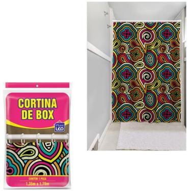 Imagem de Cortina de box de plastico pe estampas sortidas 178x135cm plastleo